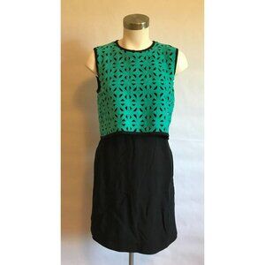 MSGM Teal & Black Dress w/ Woven Upper & Open Back, Size 6 (US), 40 (IT)